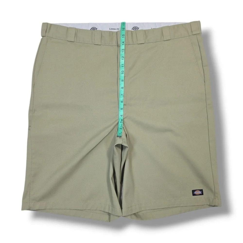 Dickies Twill Work Shorts Loose Fit Beige Polyester Cell Pocket Men's Size‎ 46